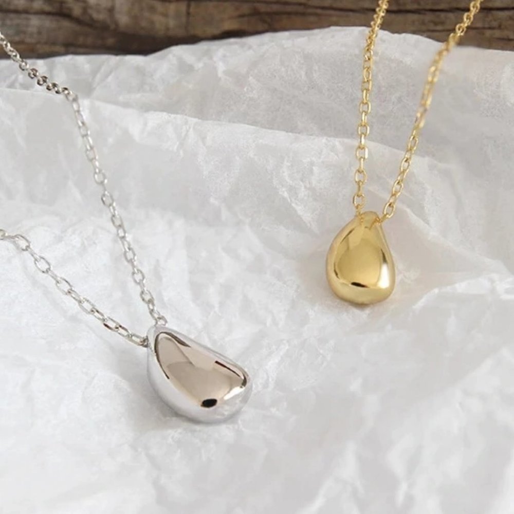 *NEW Gold/925 Sterling Silver Waterdrop Necklace